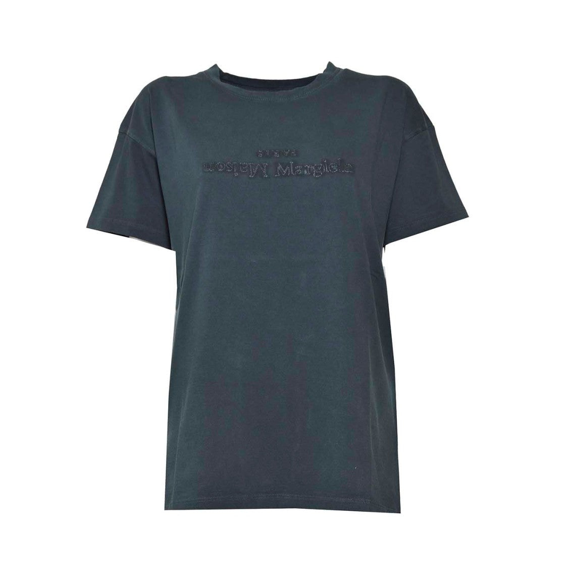 Maison Margiela Green Cotton T-Shirt With Reverse Logo