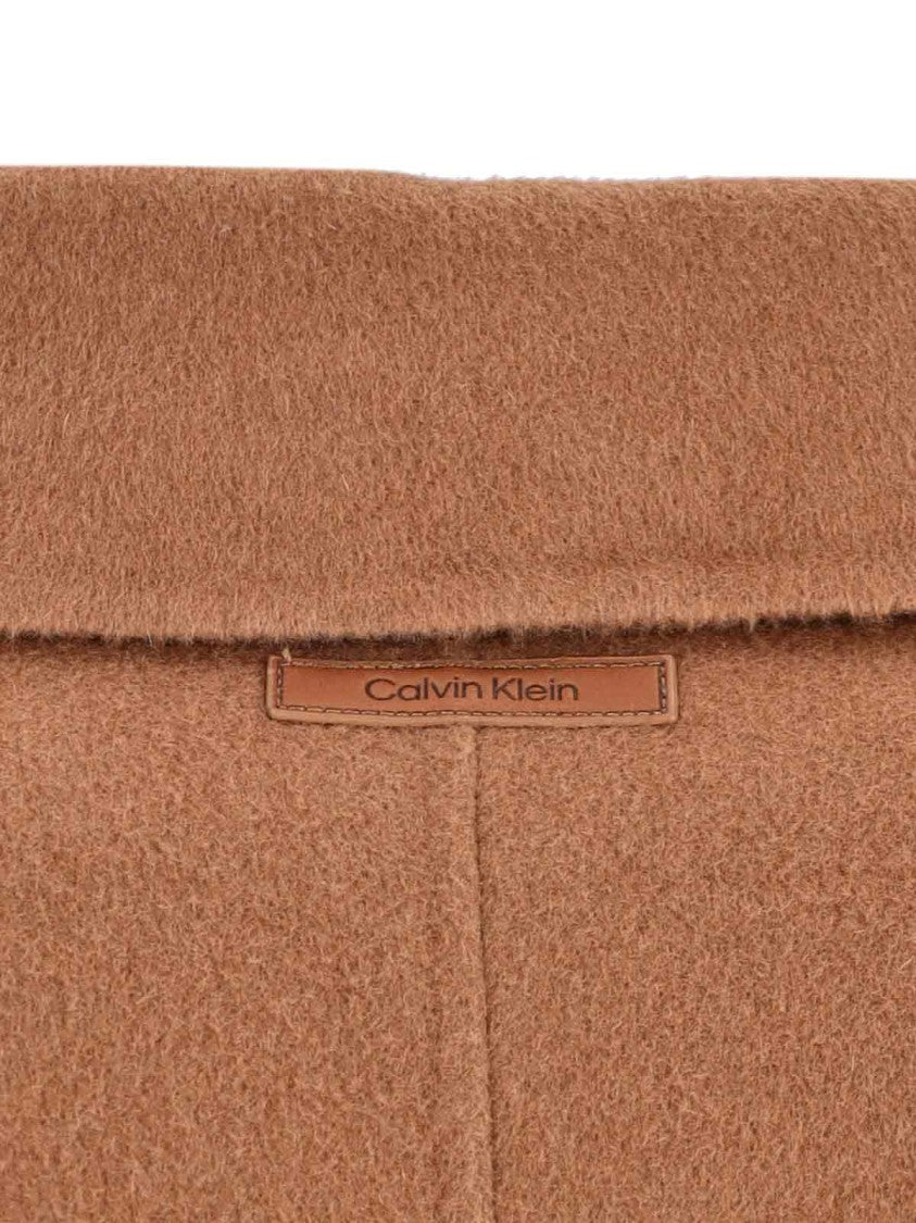 Calvin Klein Single-Breasted Coat – Brown