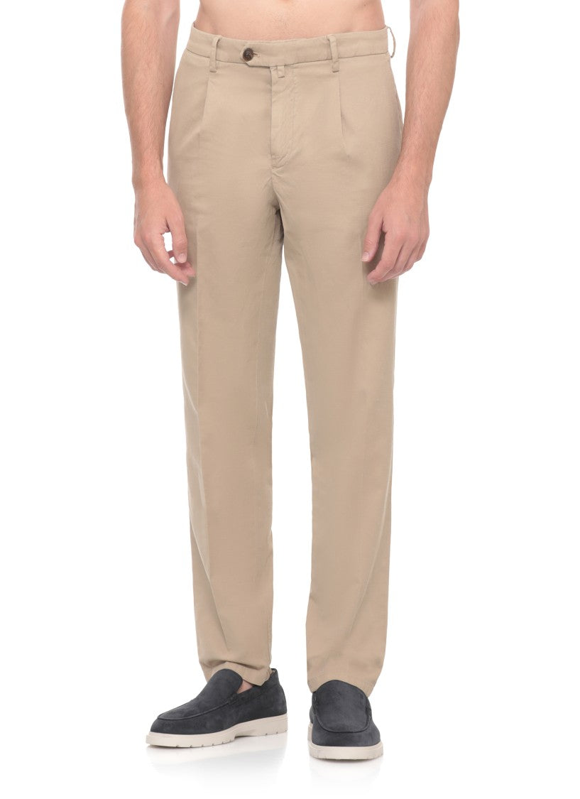 Briglia 1949 Beige Bg21 Cotton Straight-Leg Pants