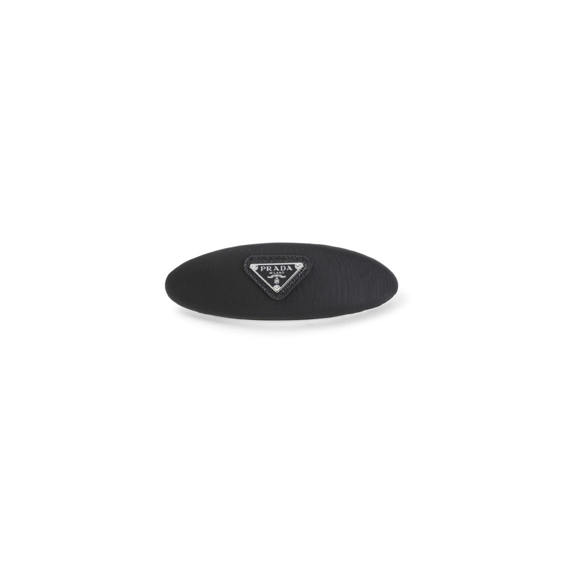 Prada Oval Hair Barrette With Triangular Logo Plaque