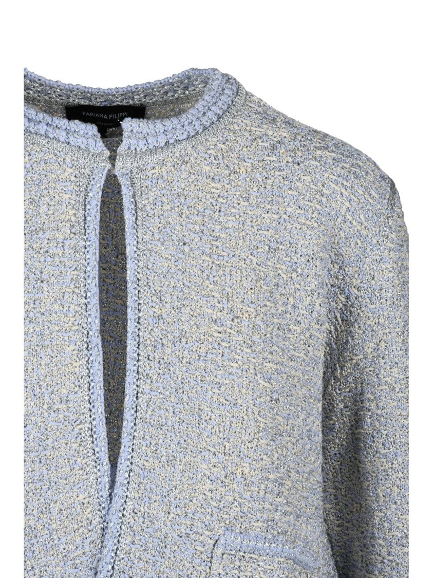 Fabiana Filippi Textured Tricot Cardigan With Subtle Shimmer