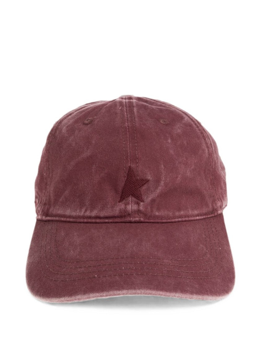 Golden Goose Burgundy Silk-Blend Embroidered Star Hat