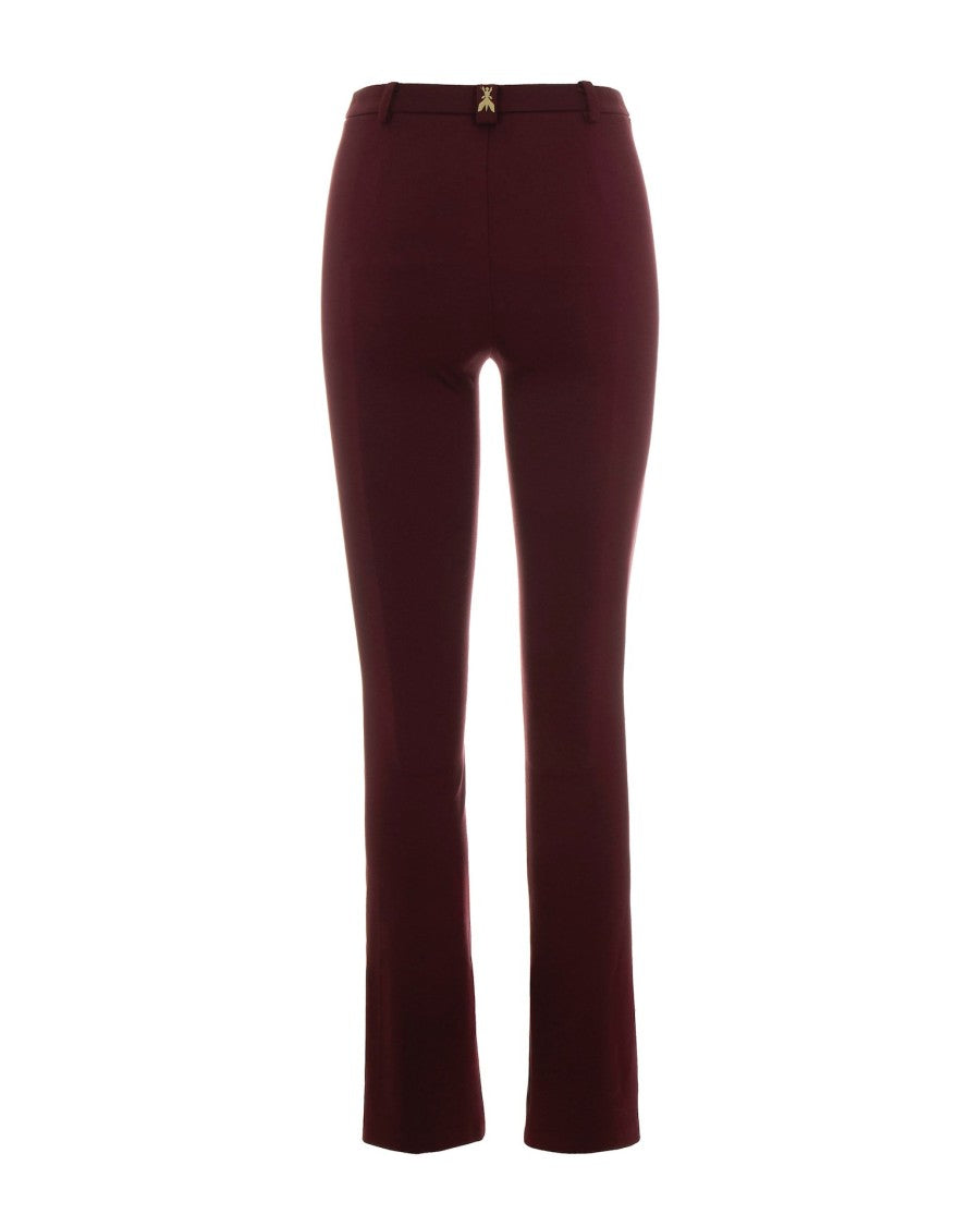 Patrizia Pepe Bordeaux Viscose-Blend Trousers