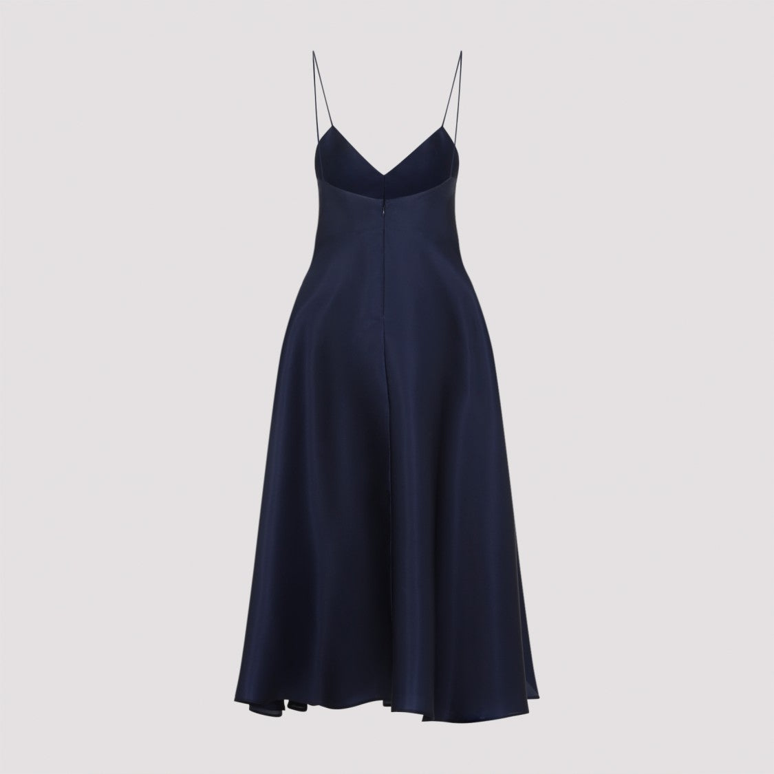 Alberta Ferretti Silk Midi Dress With V-Neckline And A-Line Skirt
