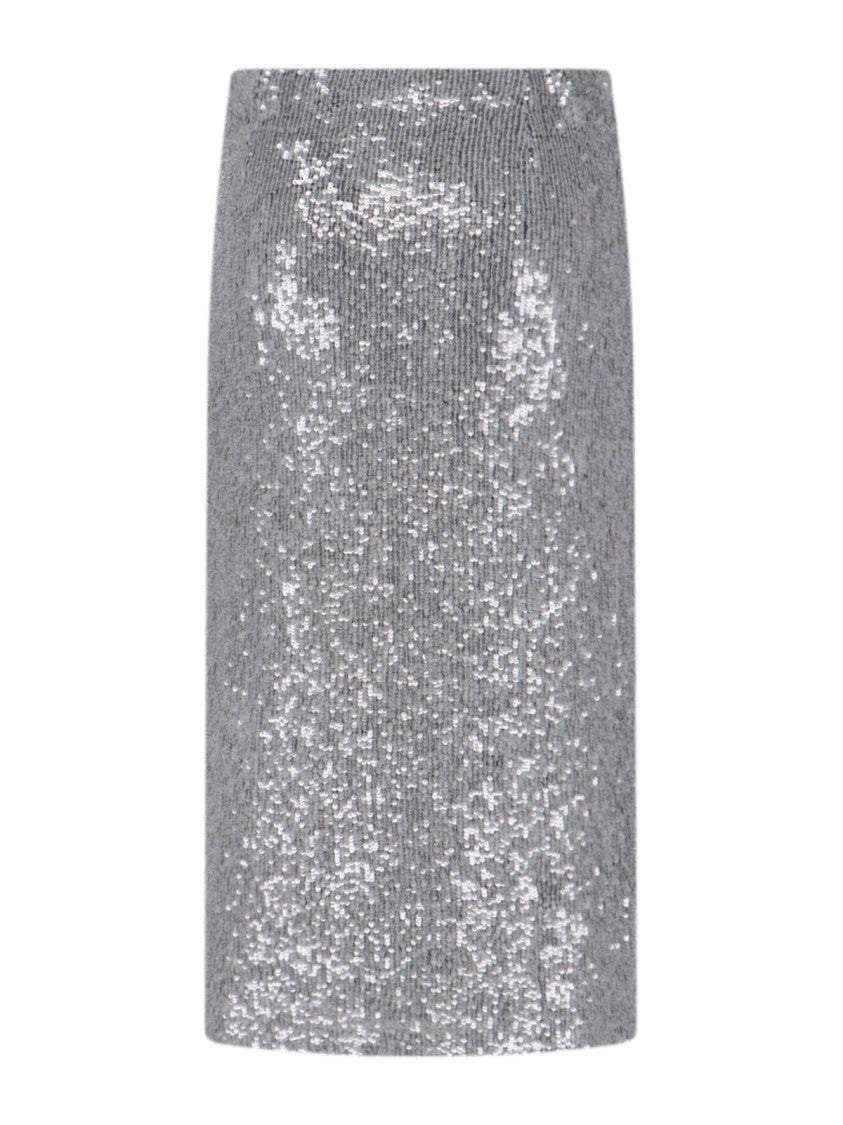 Parosh Straight Silhouette Grey Skirt