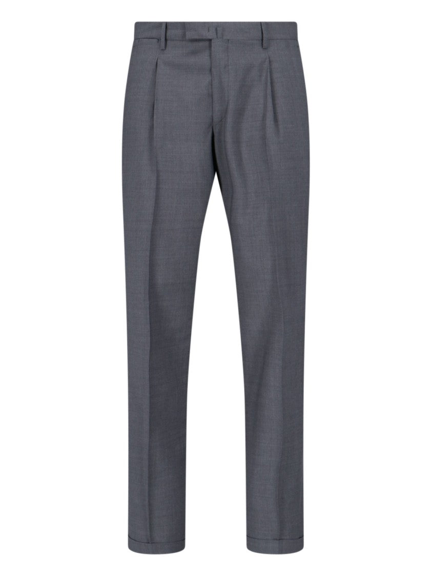 Briglia Tailored Trousers In Grey Virgin Wool