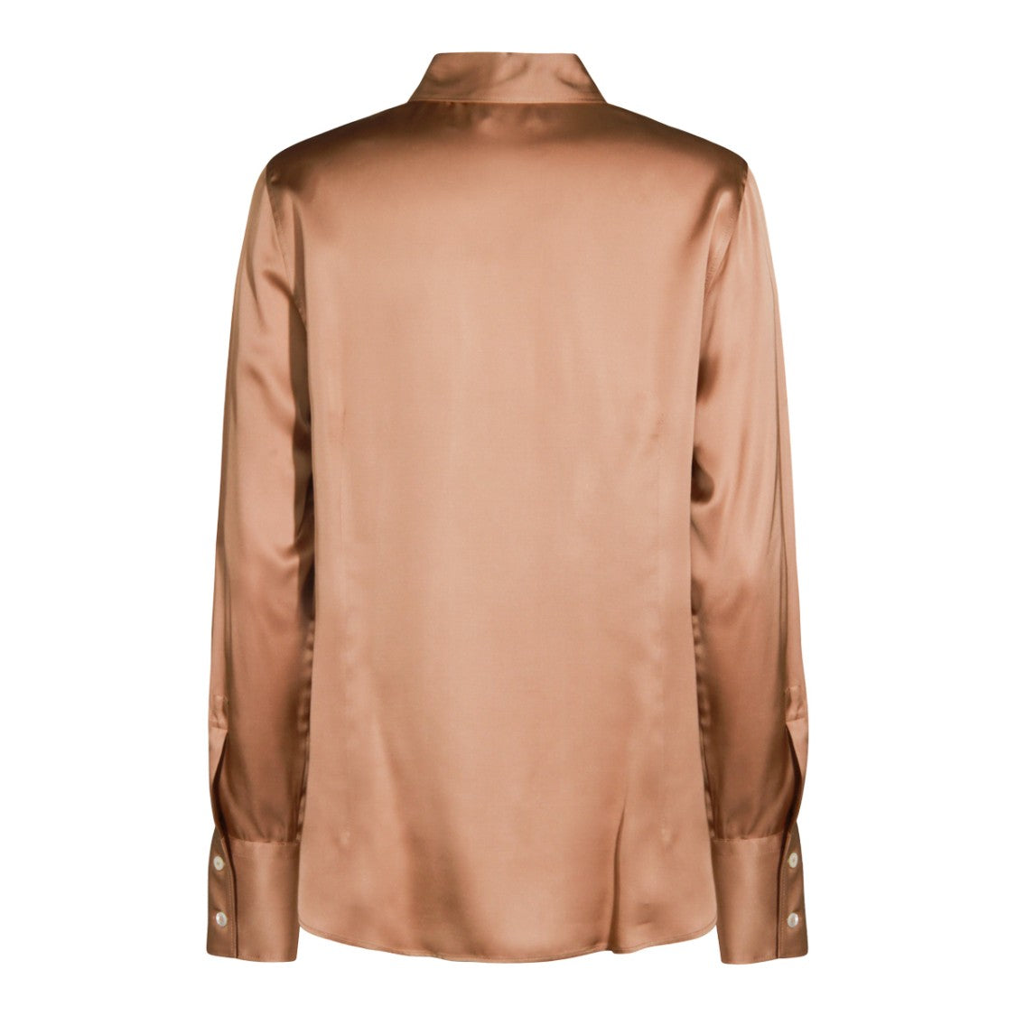 Glanshirt Satin-Finish Brown Shirt With Classic Collar