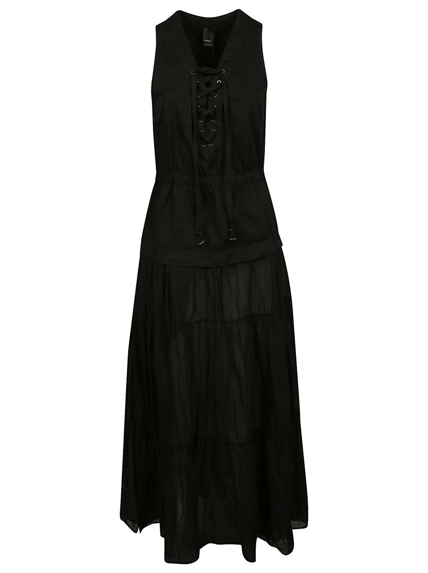 Pinko Casarsa Sleeveless Tiered Cotton Maxi Dress