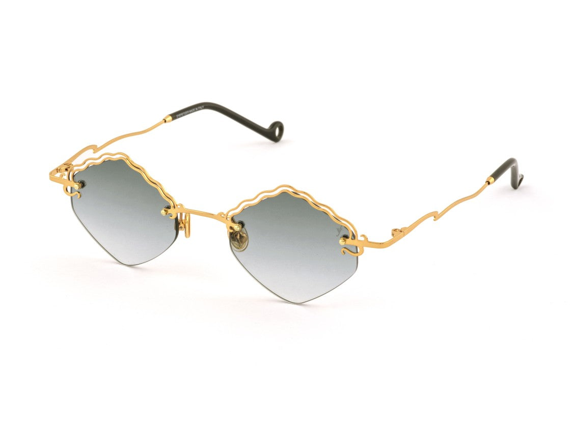Eyepetizer Gold Seine Scalloped Metal Sunglasses