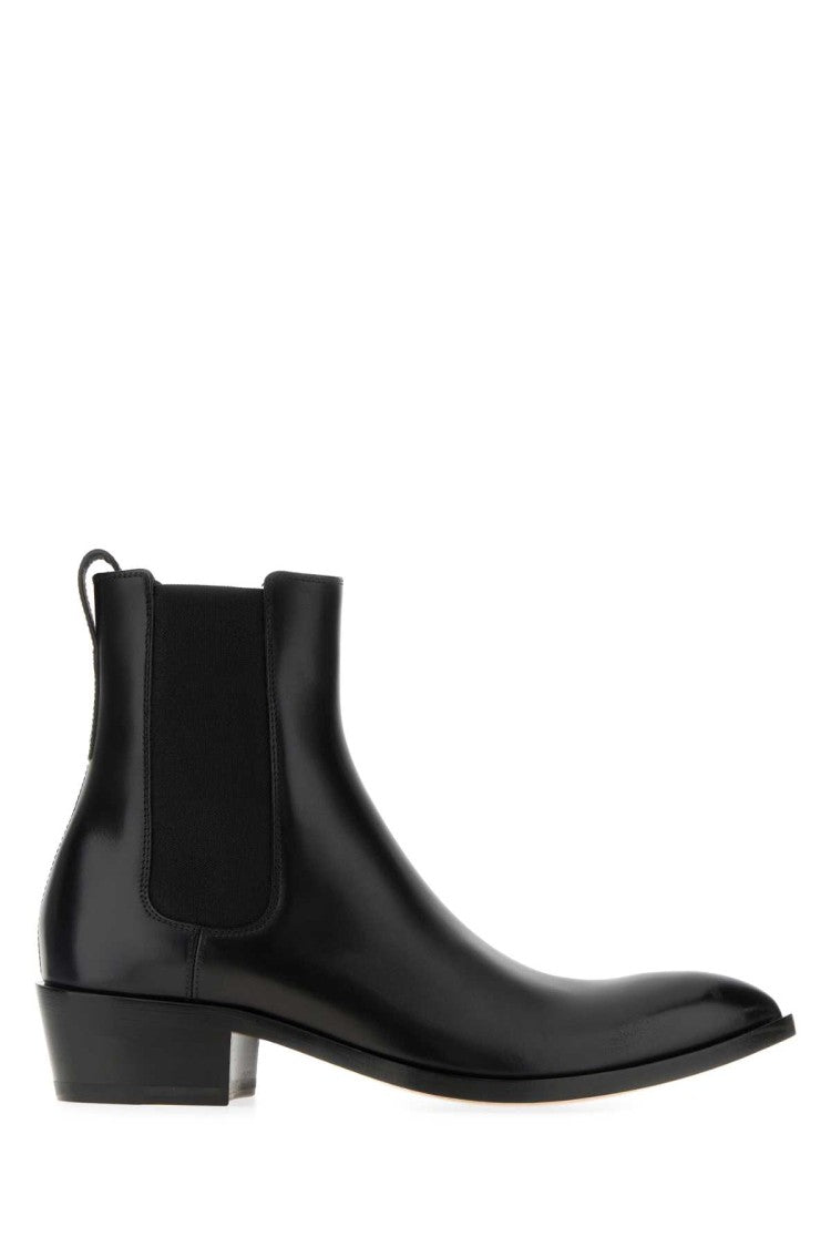 Tom Ford Polished Black Calf Leather Boots