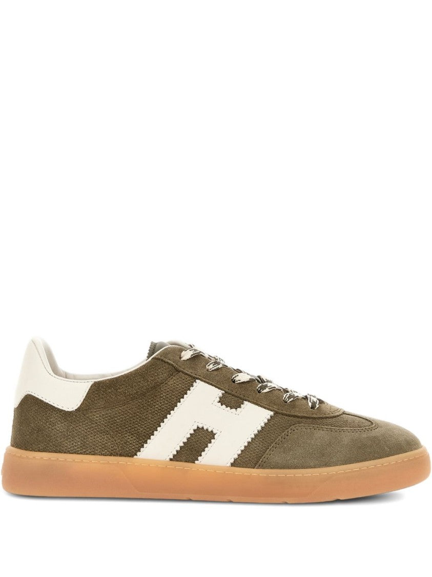 Hogan Green Silk And Nylon Lace Sneakers