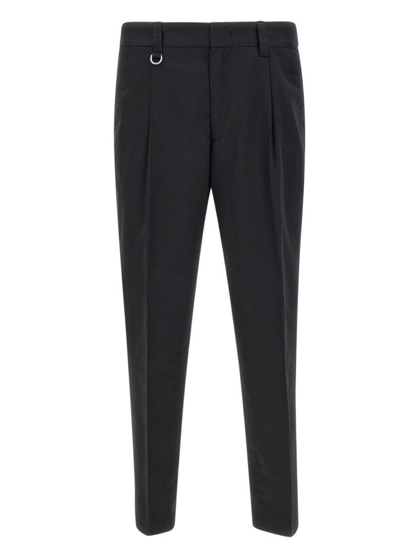 Paolo Pecora Tailored Black Trousers With Ring Detail