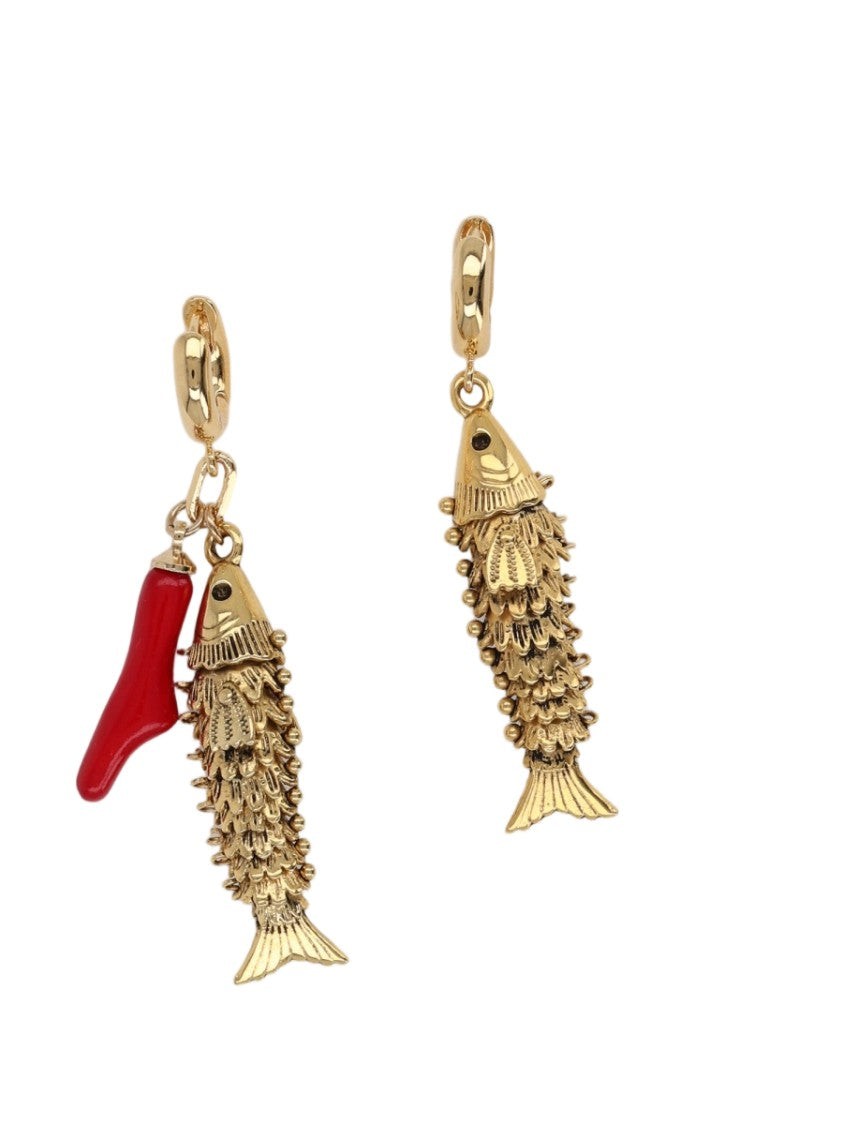 Isabel Marant Intricately Detailed Gold-Tone Fish Charm Earrings