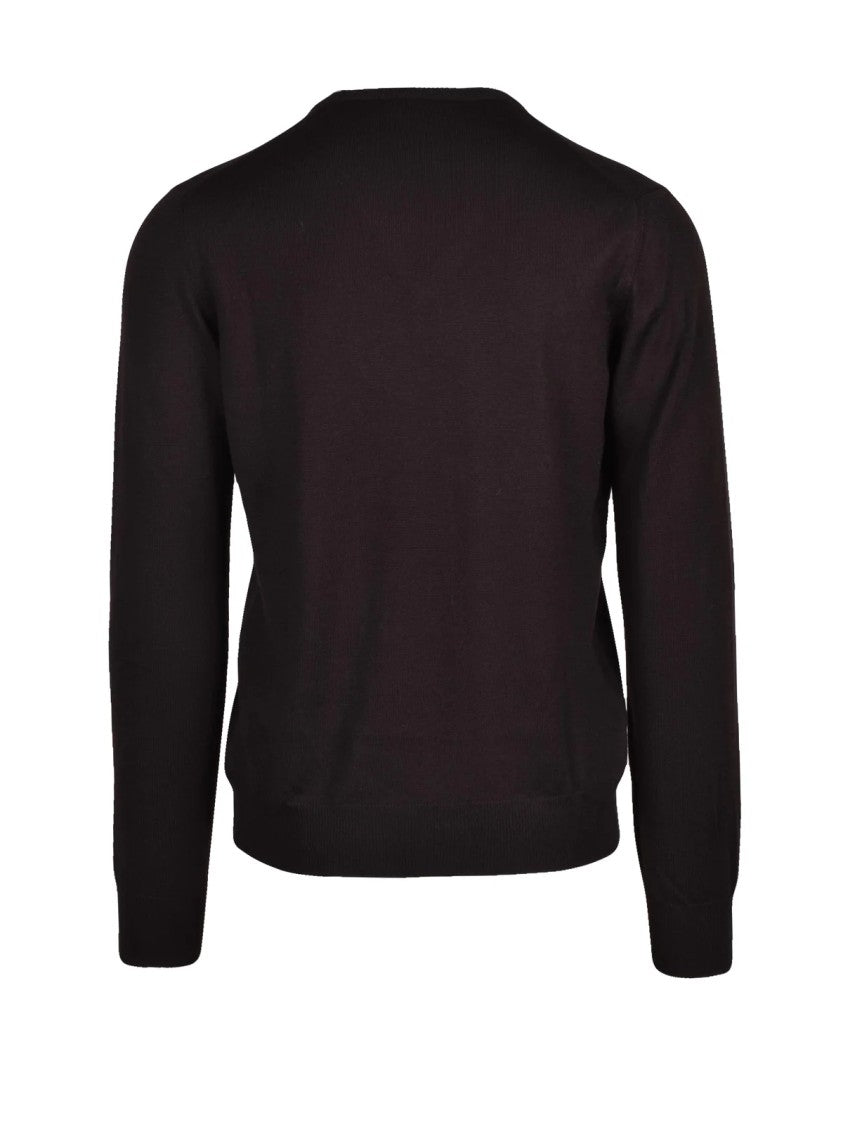 Gran Sasso V-Neck Sweater In Soft Virgin Wool With Fine-Knit Texture