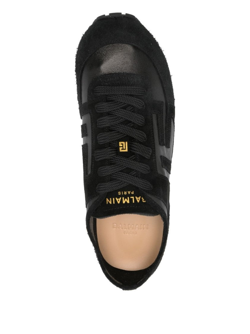Balmain Black Silk And Nylon Low Sneakers