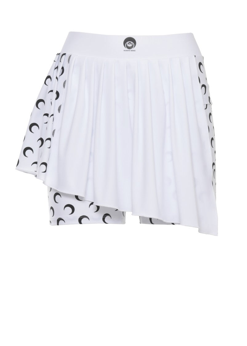 Marine Serre Asymmetrical Moon Pattern Skort With Pleated Overlay