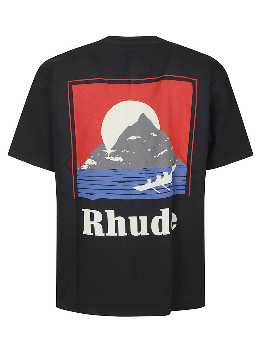Rhude Black Moonlight Regatta Cotton T-Shirt