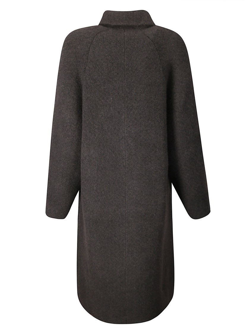 Boboutic Double-Breasted Knitted Coat With Notched Lapels