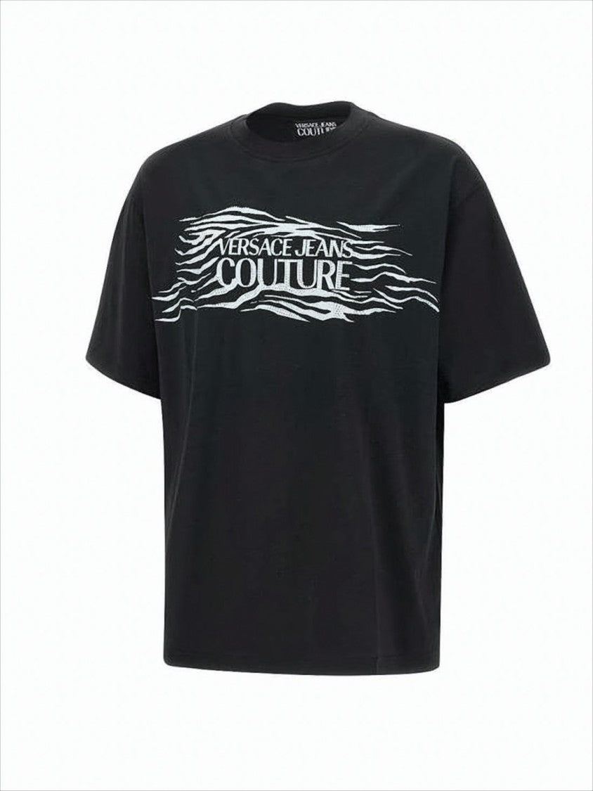 Versace Relaxed-Fit Black Graphic Print T-Shirt