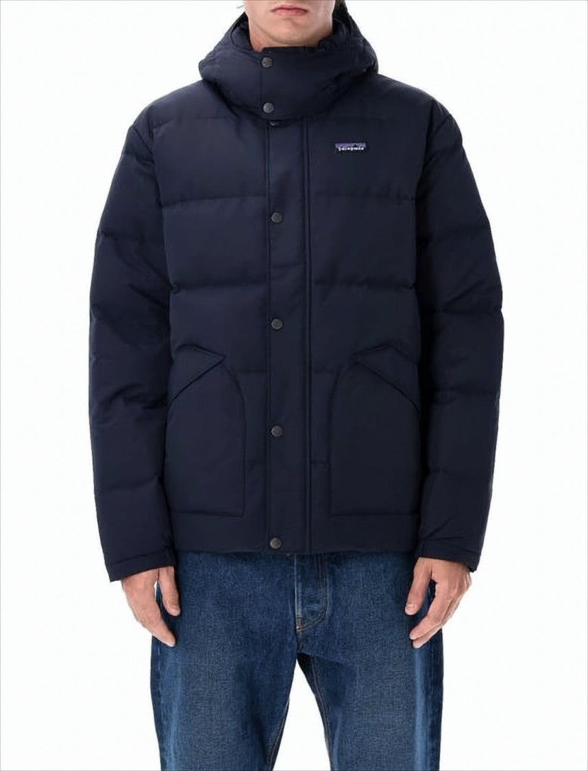 Patagonia Quilted Padded Jacket With High Collar And Hood