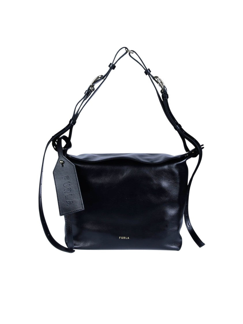 Furla Ginevra M Glossy Black Handbag