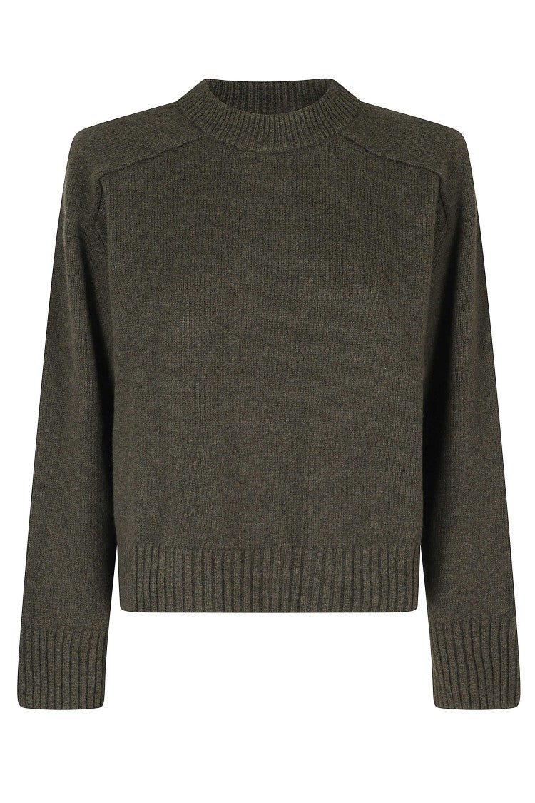 Soeur Green Will Cropped Merino Wool Sweater
