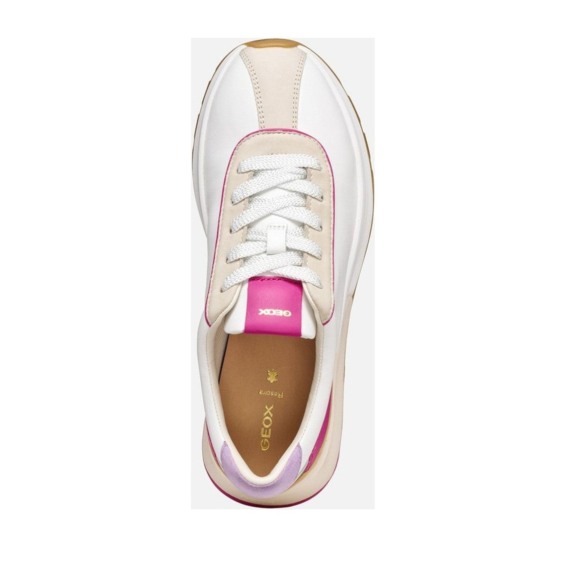 Geox Metropoli White Chunky Accent Sneakers