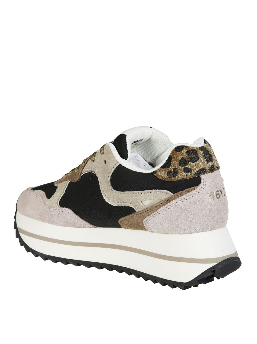 W6yz Layered Sneakers With Leopard Print