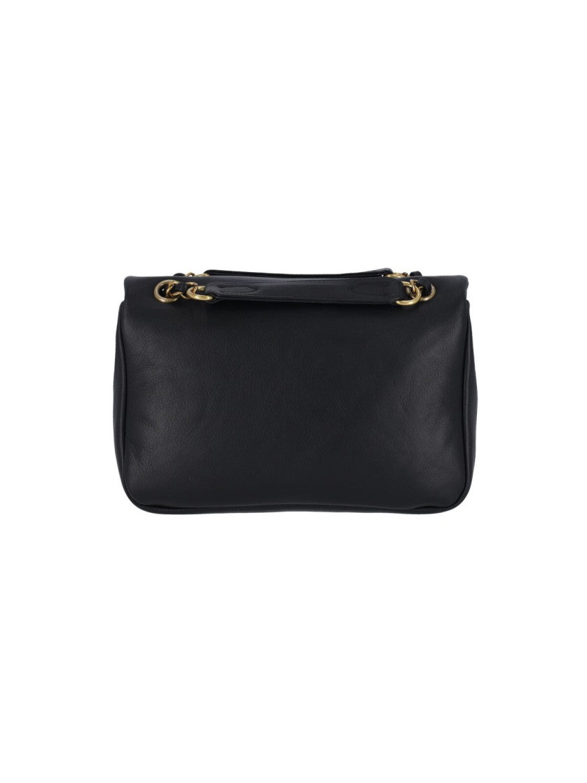 Vivienne Westwood Structured Black Leather Bag With Gold-Tone Clasp