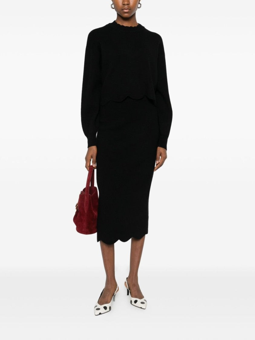 Twin-Set Classic Black Skirt With Flattering Silhouette