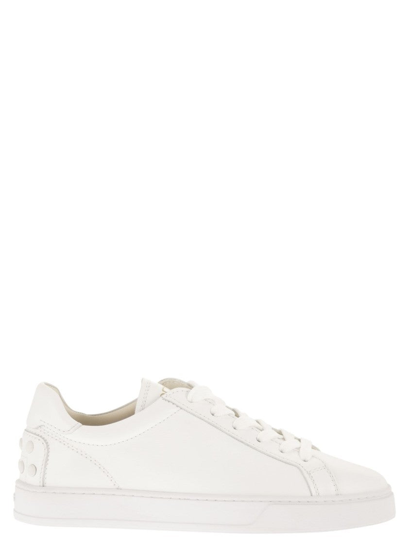 Tod's Minimalist Calfskin Leather Sneakers With Rubber Sole