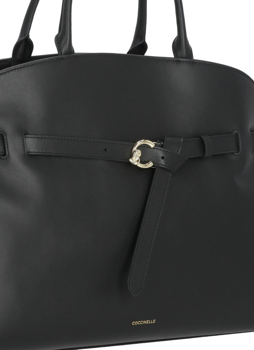 Coccinelle Structured Coccinelle Shoulder Bag With Signature Gold Hardware