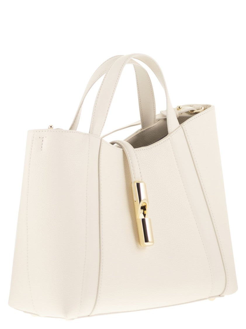 Furla Goccia Hammered Leather Tote Bag With Hardware