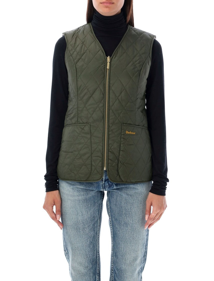 Barbour Markenfield Reversible Diamond Quilted Vest In Olive Green