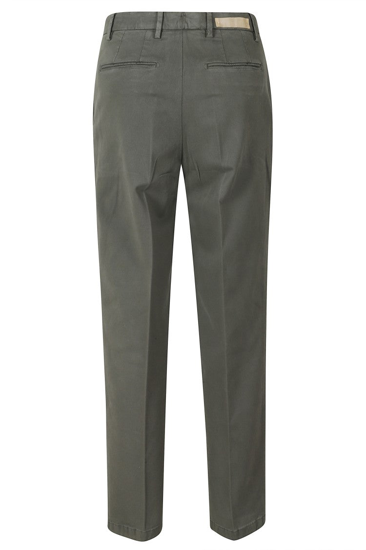 Briglia Green Straight-Leg Tailored Cotton-Blend Pants