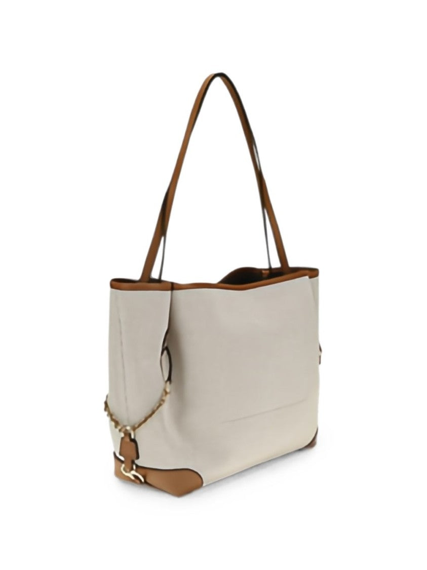 Chloé Textured Cotton Leather-Trimmed Tote Bag