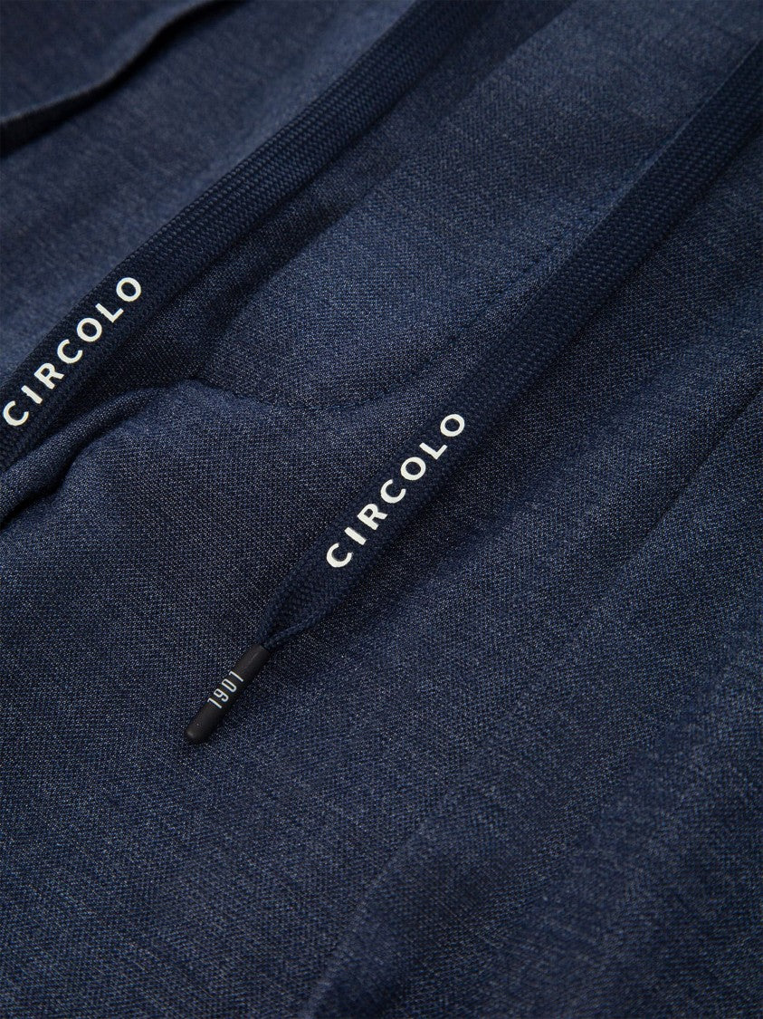 Circolo 1901 Tailored Denim Trousers With Branded Drawstrings
