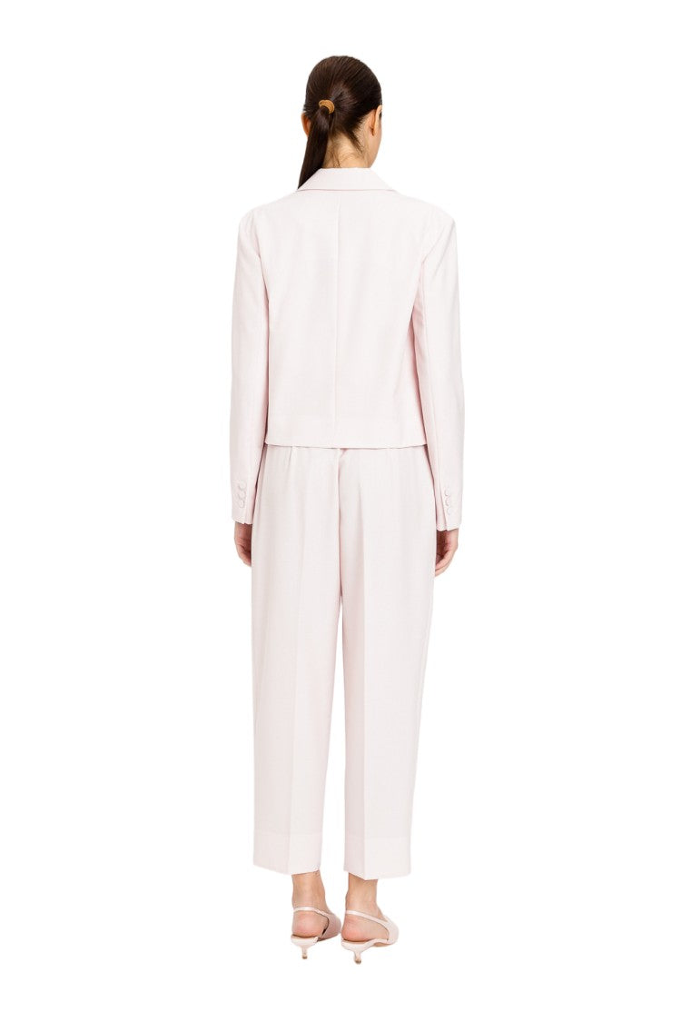 Twin-Set Lightweight Wool-Blend Front-Pleat Cropped Pants