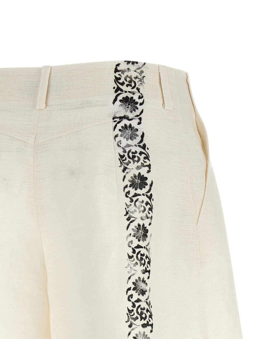 Alberta Ferretti 'Fortuny' Linen Shorts