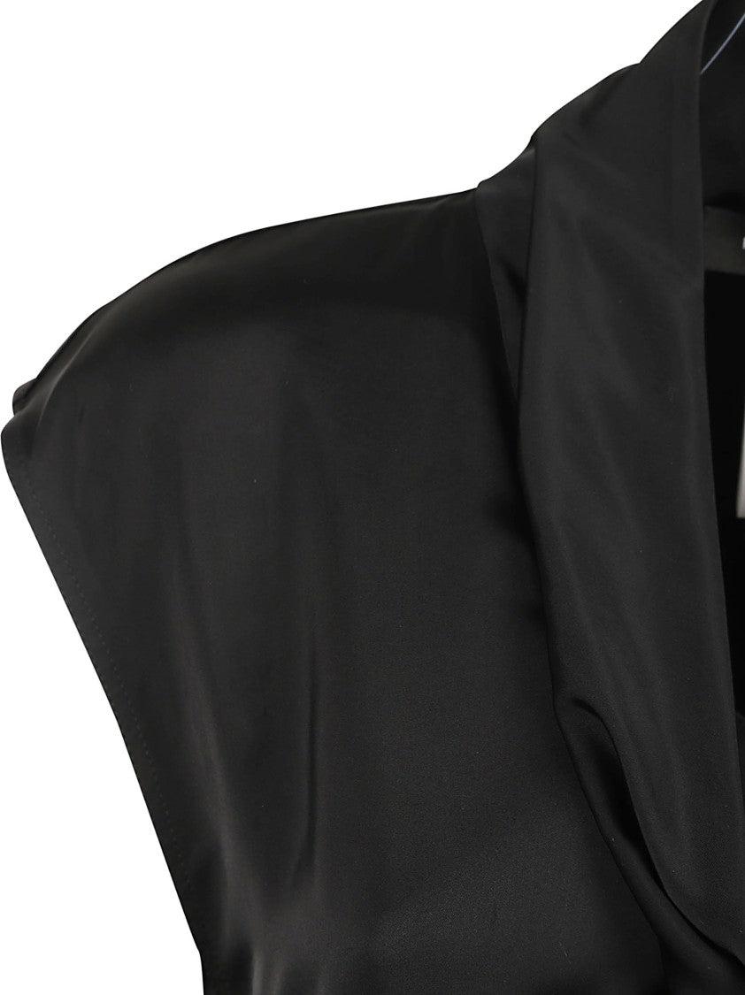 Fabiana Filippi Flowing Black Satin Finish Shirt