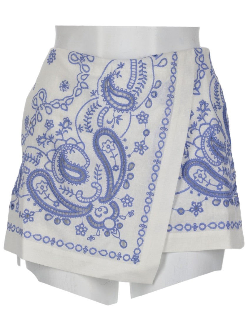 Self-Portrait Paisley Floral Overlapping Shorts