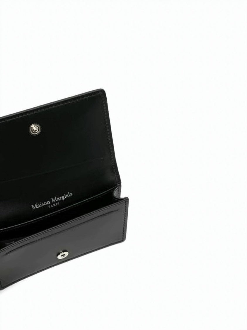 Maison Margiela Textured Calf Leather Card Holder With Signature Stitches