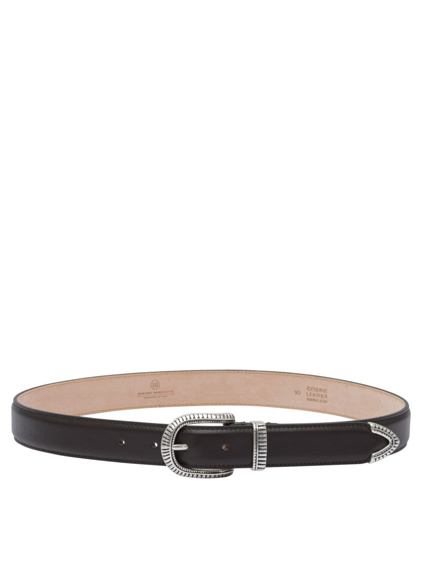 Adriano Meneghetti Narrow Brown Leather Belt