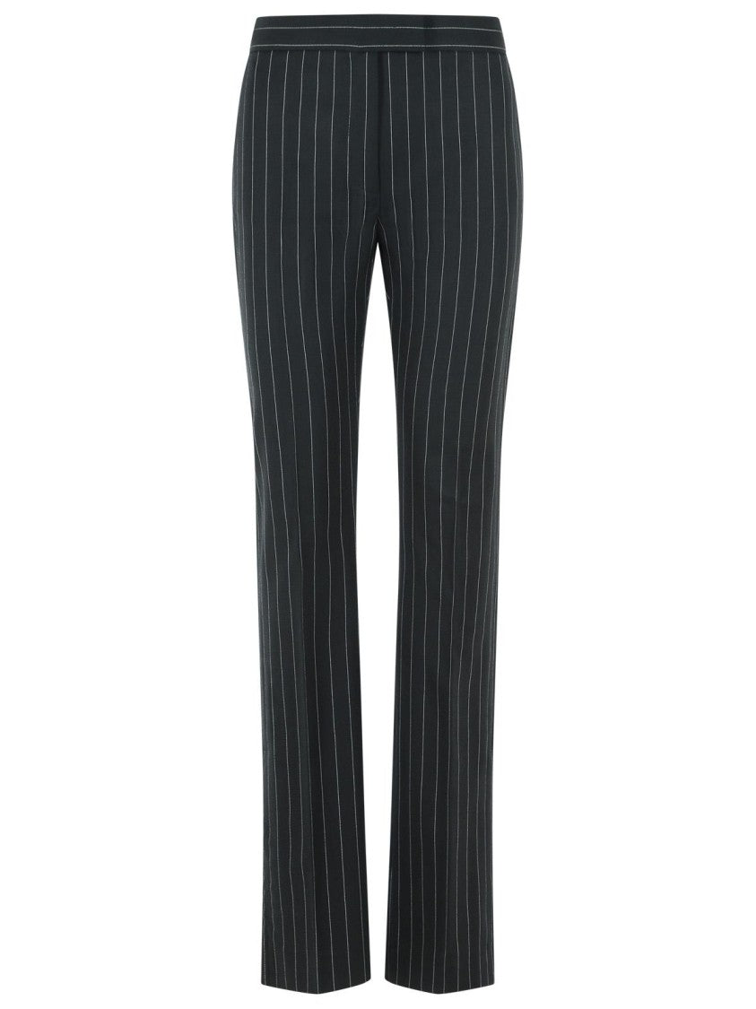 Sportmax Slim Flare Pants With Vertical Pinstripes And Modern Tailoring