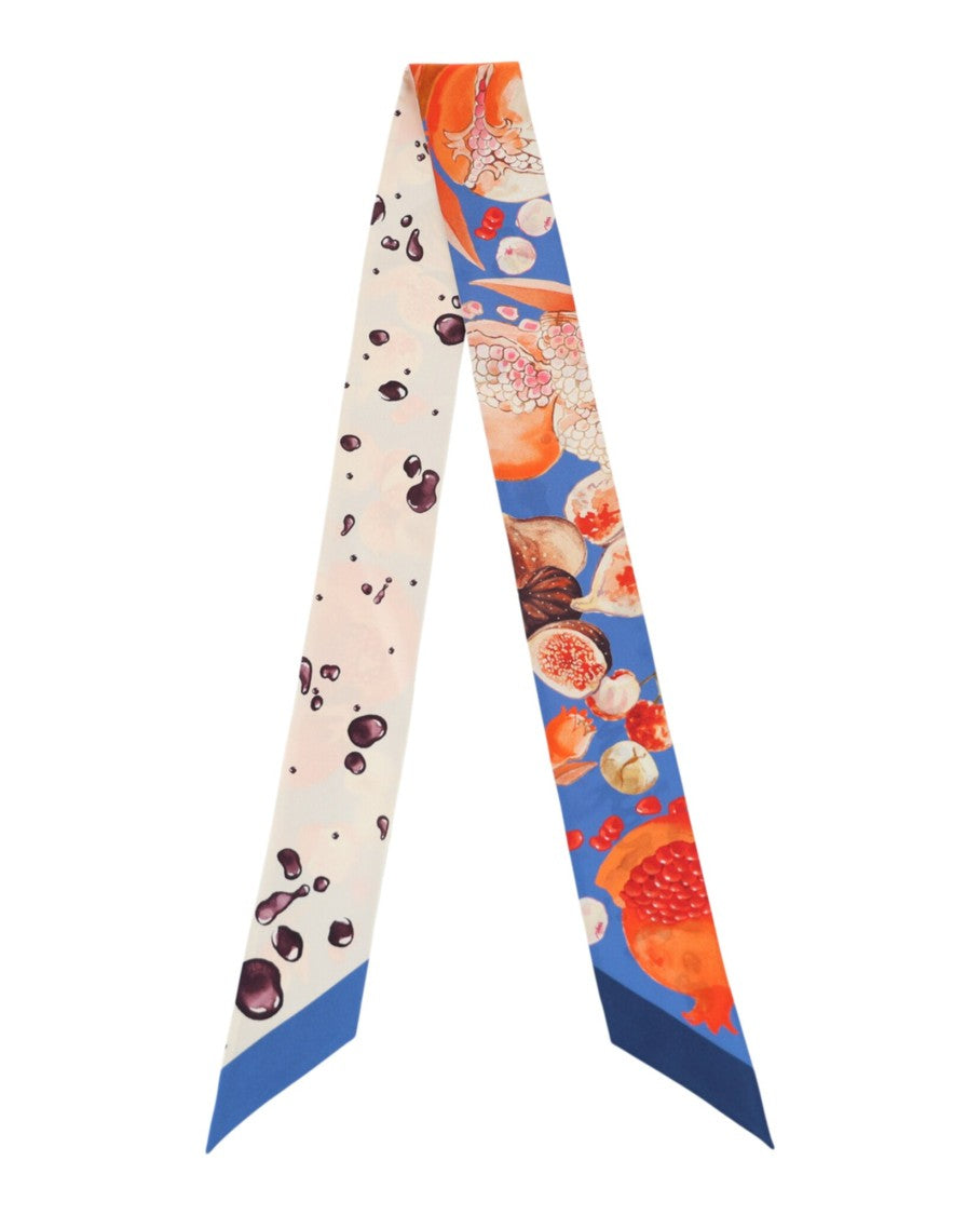 Ferragamo Silk Fruit Print Scarf With Playful Color Palette