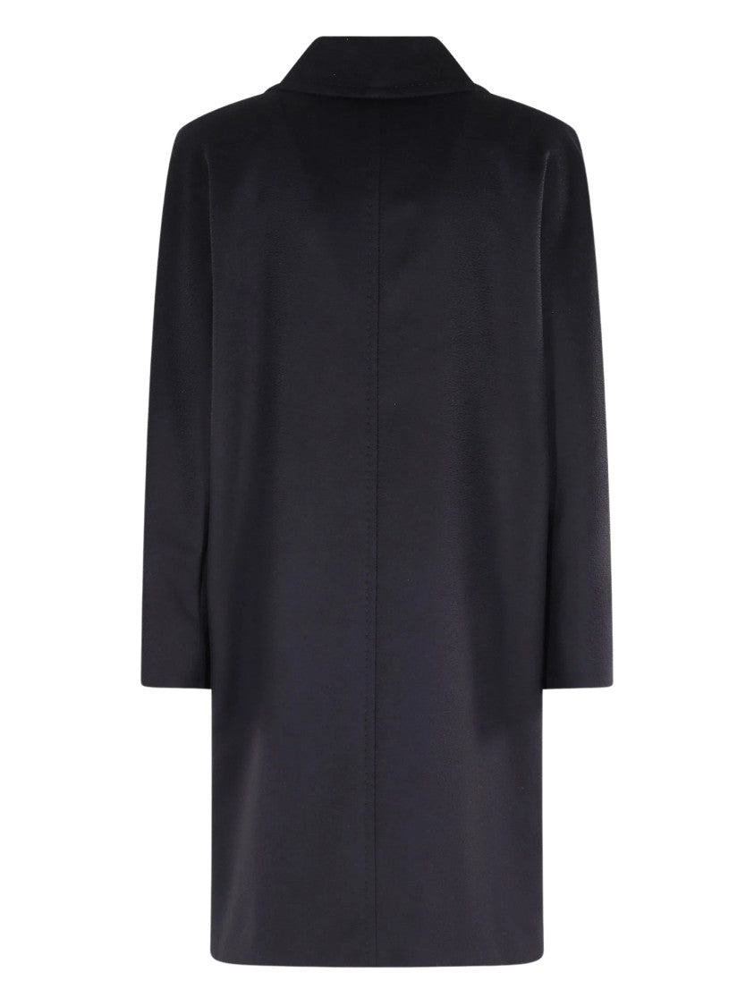 Max Mara Misturbano Navy Blue Double-Breasted Wool Coat