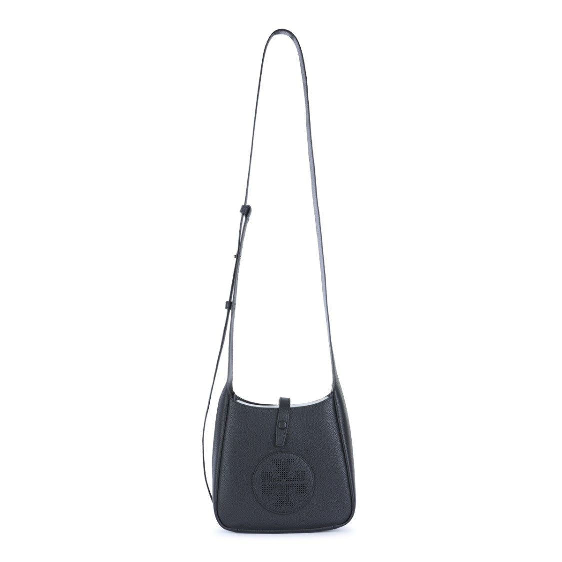 Tory Burch Textured Black Leather Miller Swing Shoulder Bag