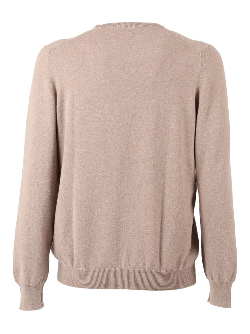 Fedeli Classic Cashmere Crew-Neck Sweater With Ribbed Details
