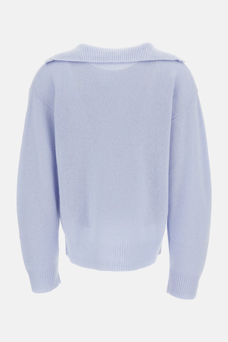 Barena Light Blue Duse Cashmere Polo Shirt