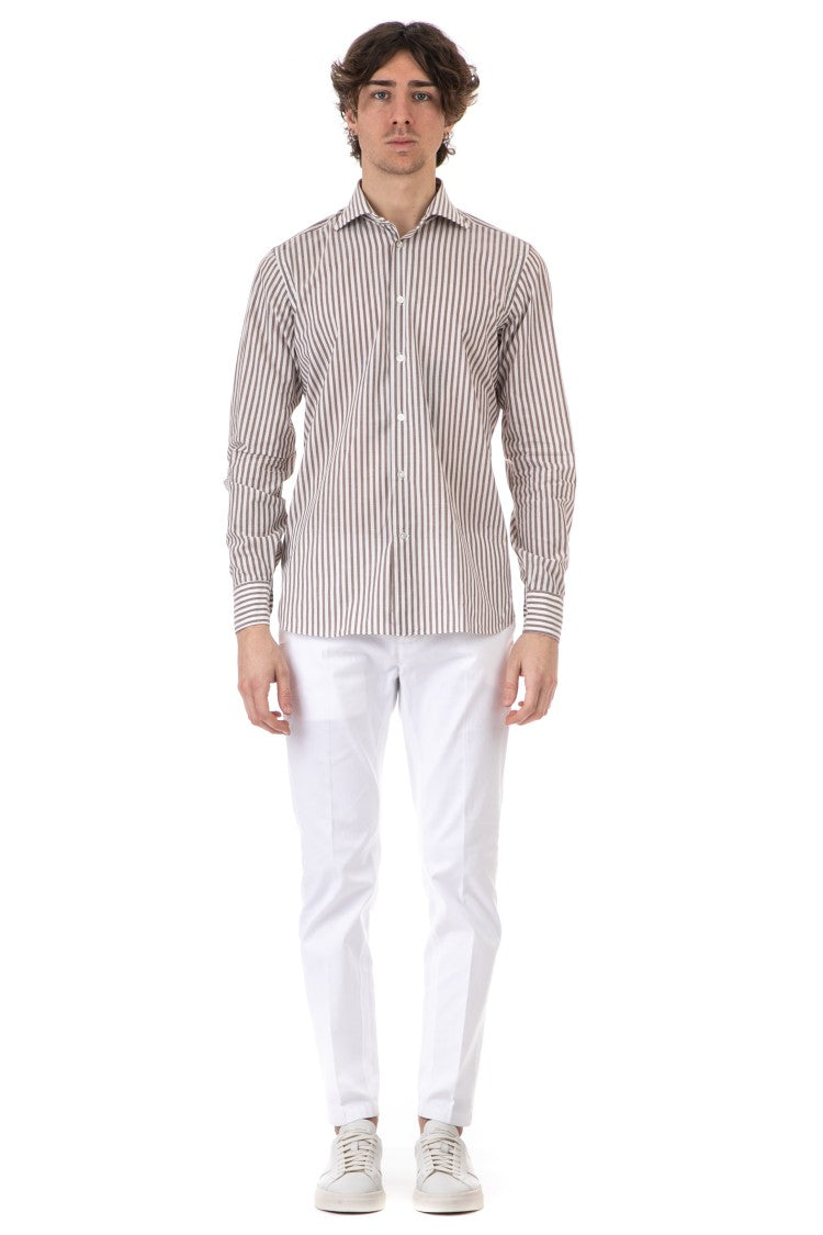 Borriello Flamed Cotton Stripe Shirt